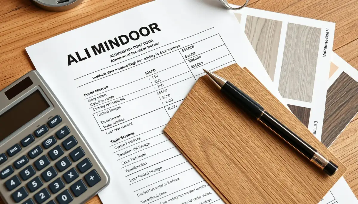 Devis et échantillons de finitions pour une porte d'entrée aluminium