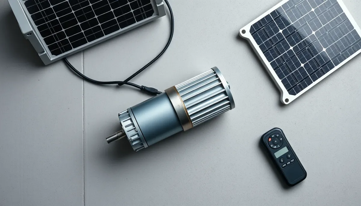 Moteur tubulaire de volet roulant électrique avec télécommande radio et module solaire