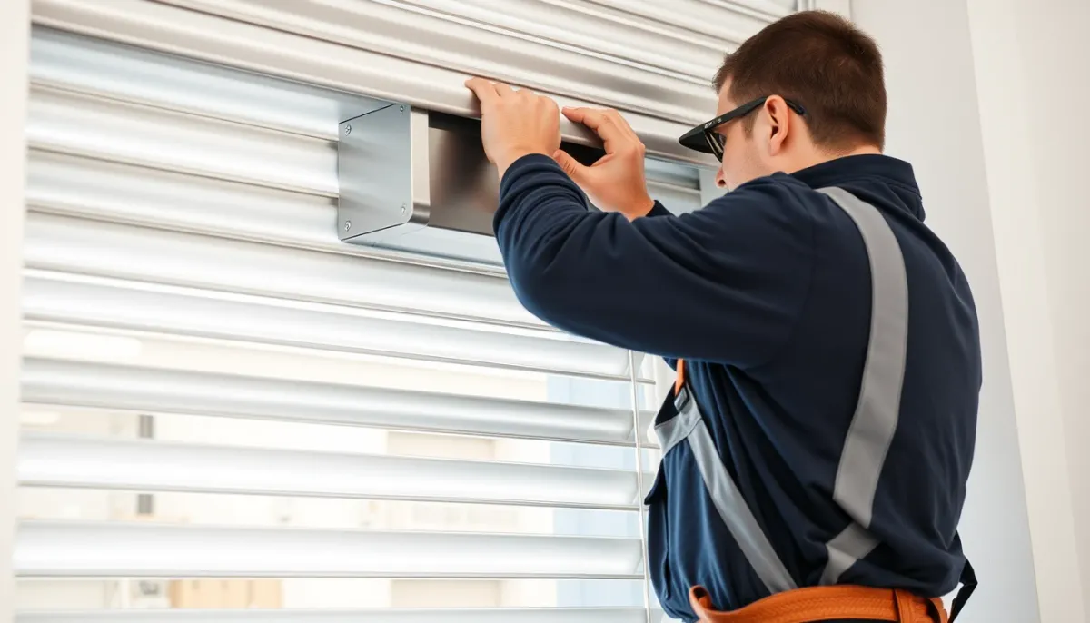 Pose d'un volet roulant électrique par un professionnel