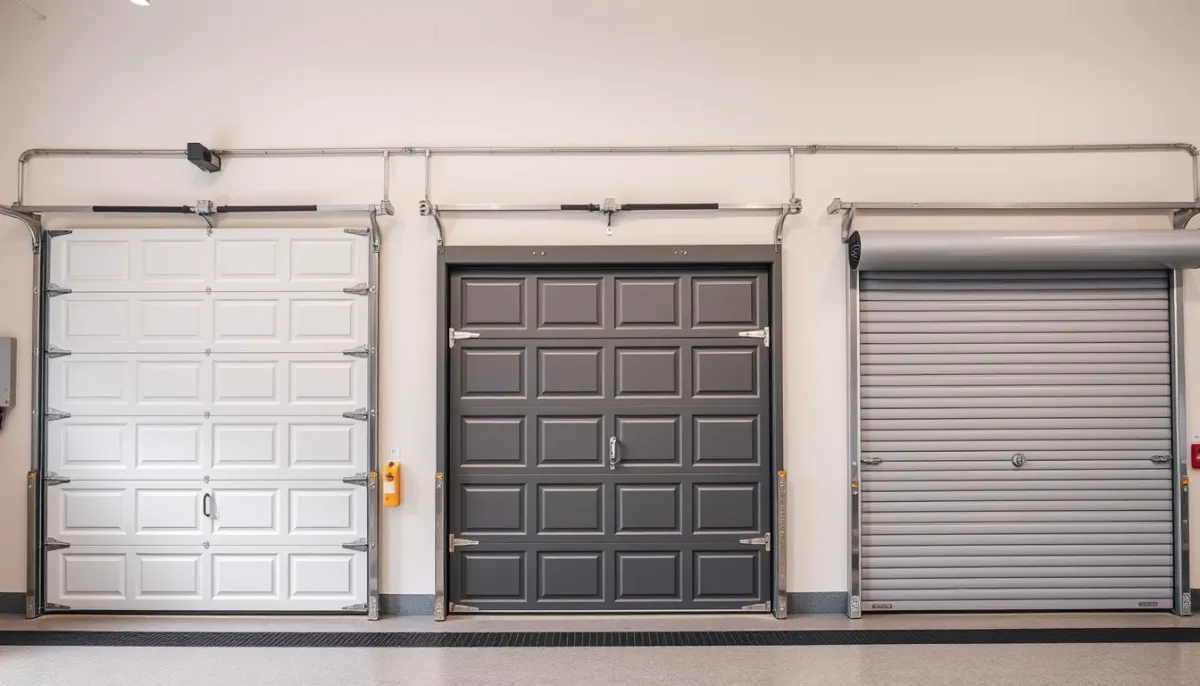 Comparatif de trois types de portes de garage : sectionnelle, basculante et enroulable