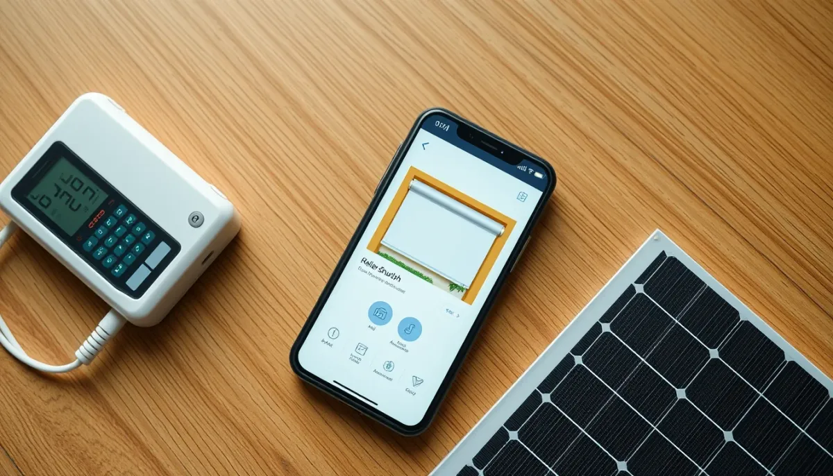Application de domotique sur smartphone contrôlant un volet roulant connecté