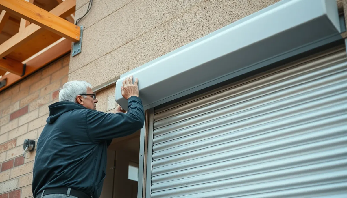 Pose d'un coffre de volet roulant rapporté sur une façade