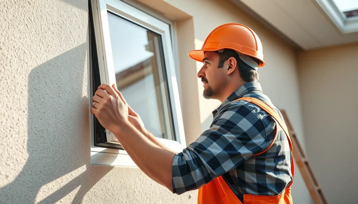 Pose d'une fenêtre aluminium par un professionnel