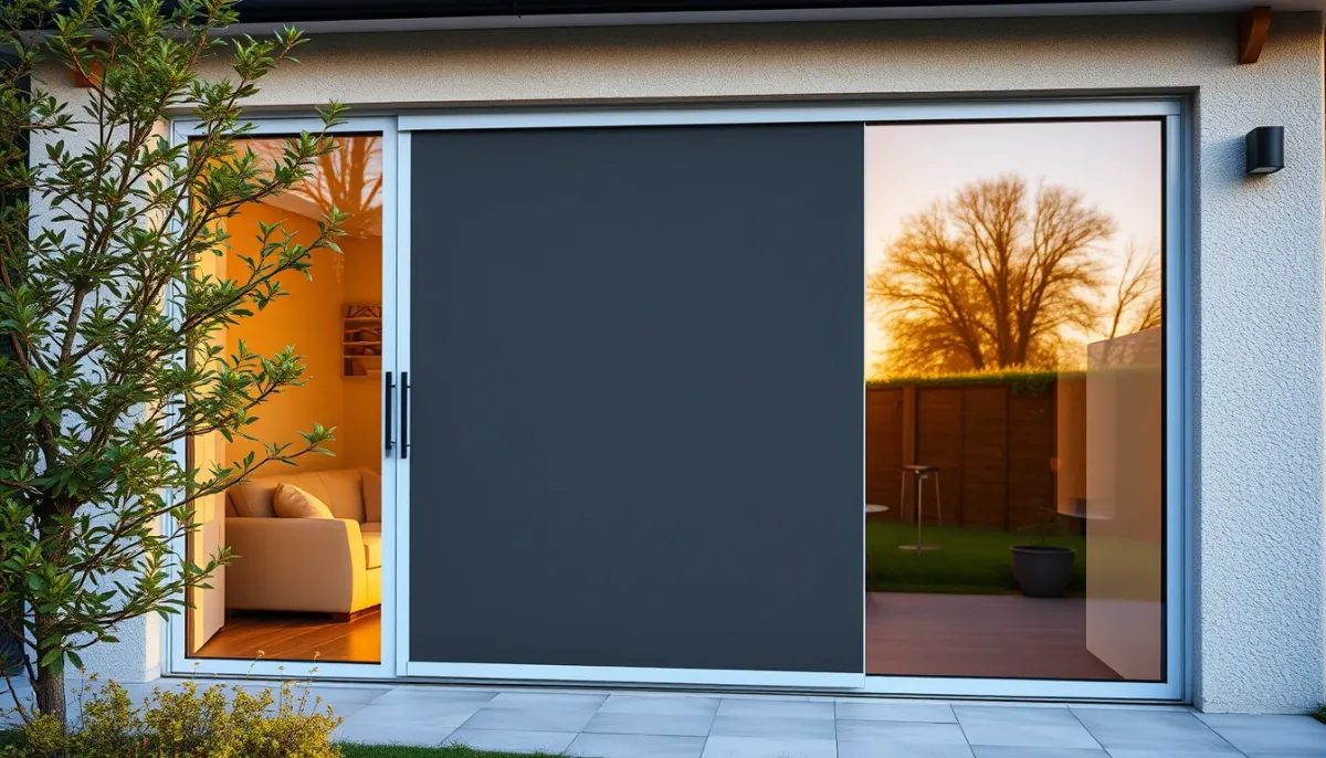 Maison en Seine-et-Marne avec baie vitrée coulissante et moustiquaire enroulable intégrée