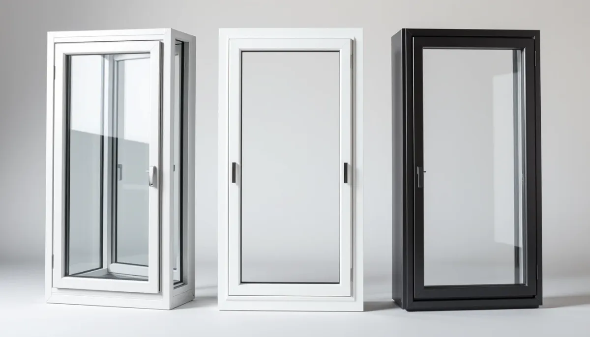 Comparatif visuel de trois fenêtres aluminium de marques différentes