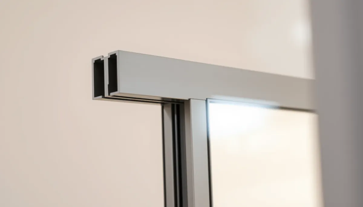 Détail du profilé aluminium à rupture de pont thermique d'une baie vitrée K-Line