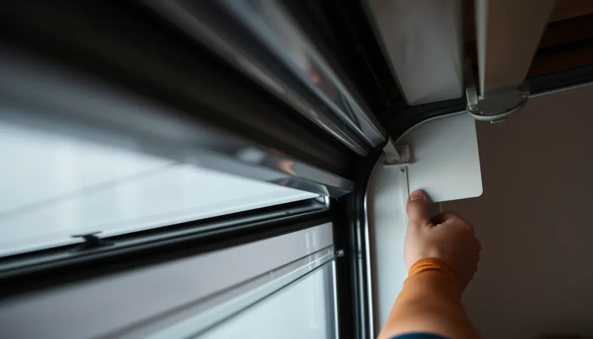 Vérification des joints périphériques d'une porte de garage basculante