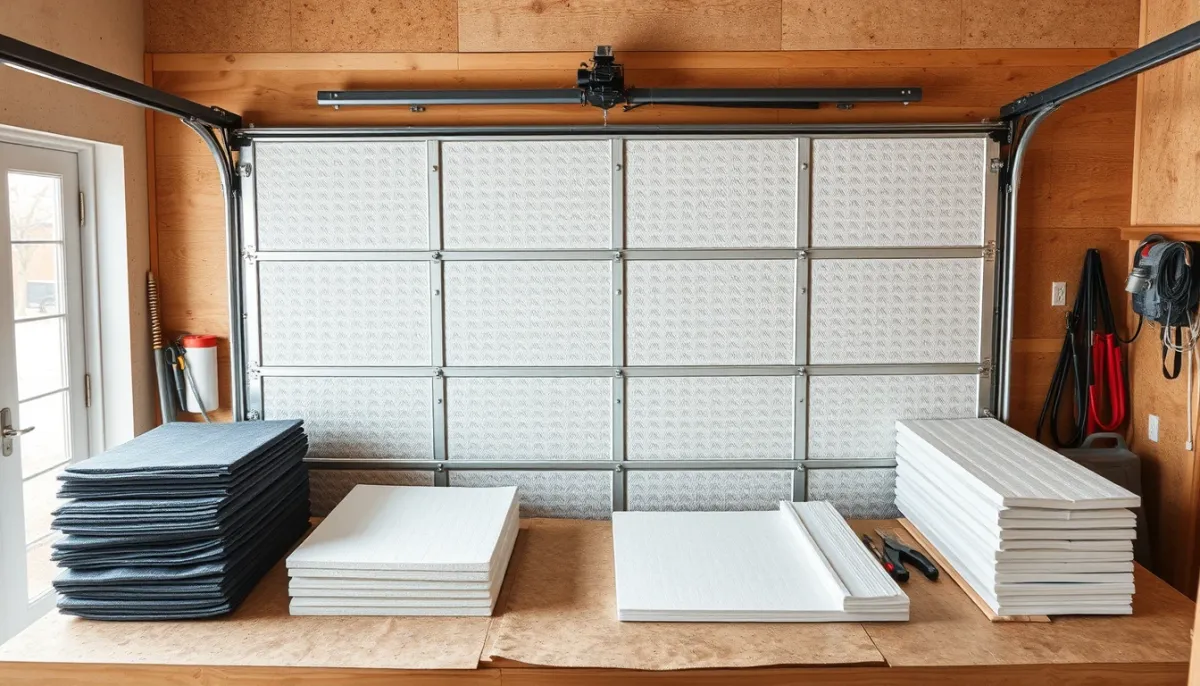 Kit d'isolation pour porte de garage basculante avec panneaux rigides et cadre aluminium